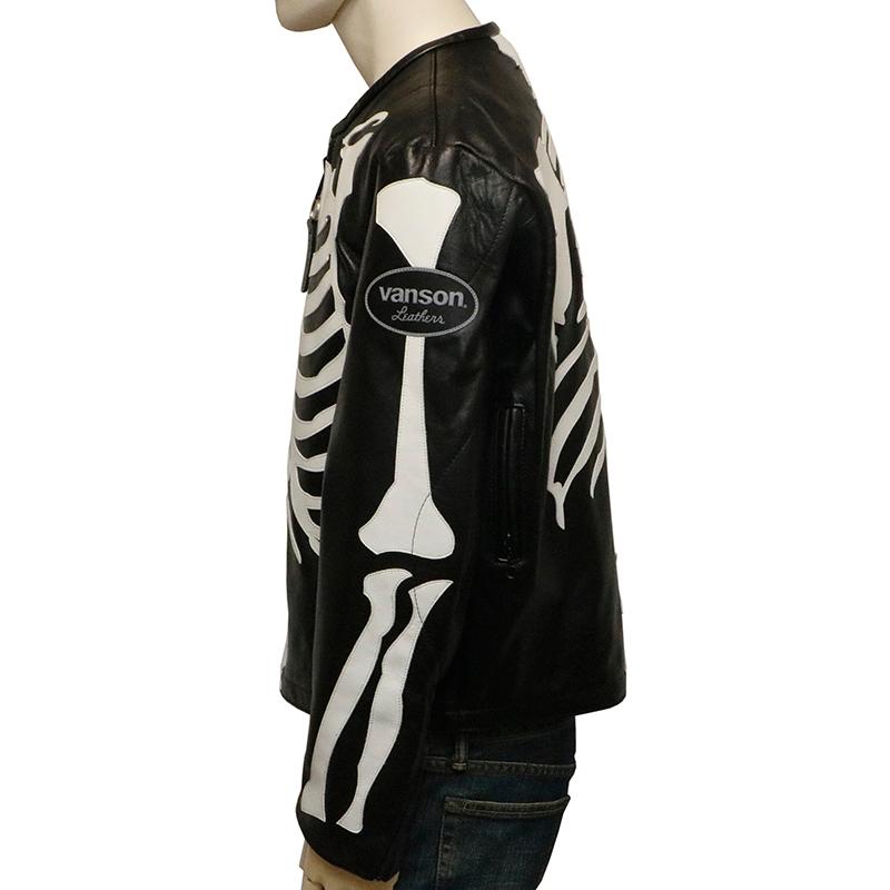 希少 VANSON バンソン シングル ライダース ジャケット スカル ボーン VANSON（バンソン） ボーンスカル レザー ジャケット BONEBLK ばんそん