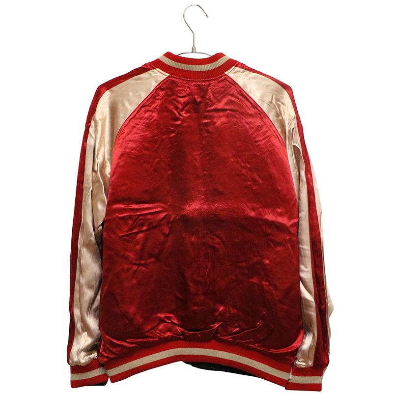 希少美品✨️花旅楽団 スカジャン 白拍子 髑髏 彼岸花 刺繍 リバーシブル XL 古都古都 花旅楽団 × 白拍子 髑髏 柄 刺繍 和柄 リバ−シブル