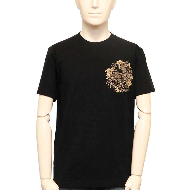 120cm　半袖シャツ/Tシャツ CHIGIRI ちぎり 鳳凰 柄 発泡プリント 和柄 半袖Tシャツ CHS50