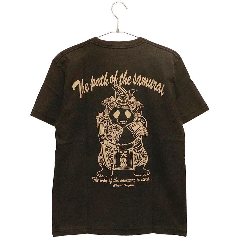 CHIGIRI ちぎり 甲冑パンダ フロスト加工 半袖Tシャツ CHS53-652 和柄