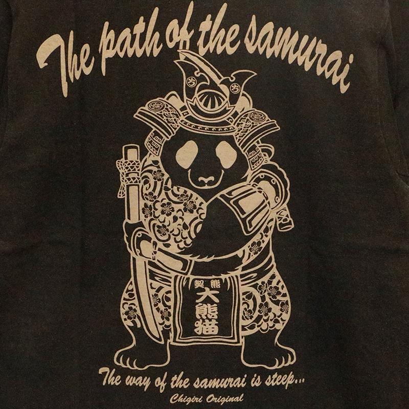 CHIGIRI ちぎり 甲冑パンダ フロスト加工 半袖Tシャツ CHS53-652 和柄