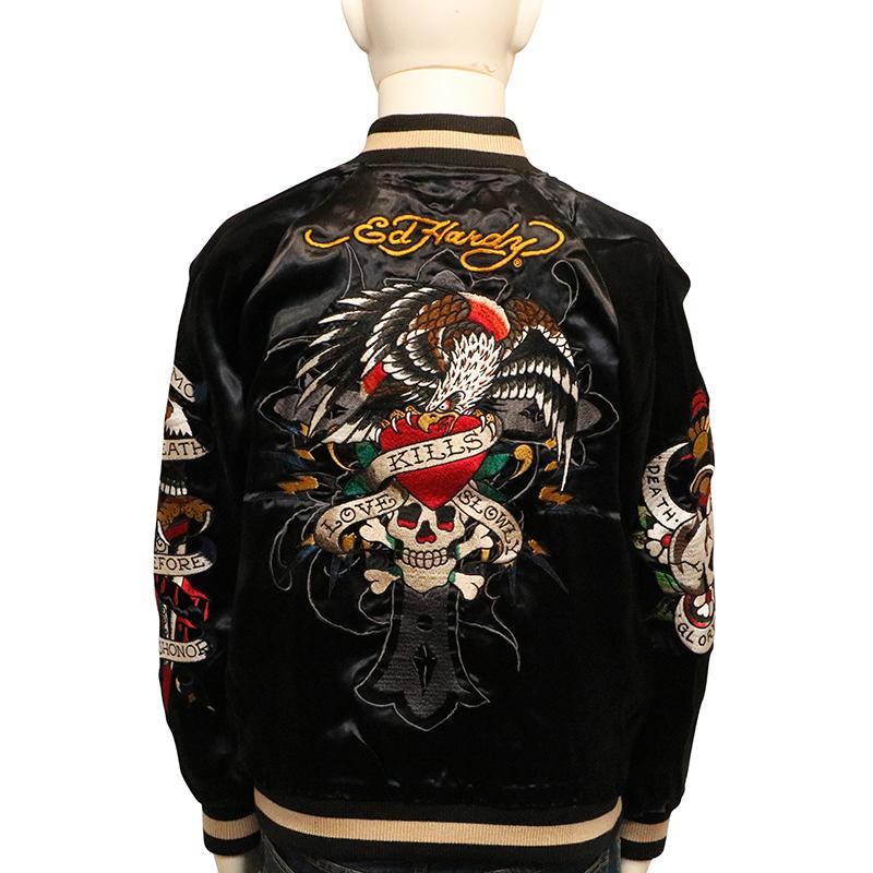 Ed Hardy（エド・ハーディー） 刺繍 リバーシブル スカジャン EDH-2413