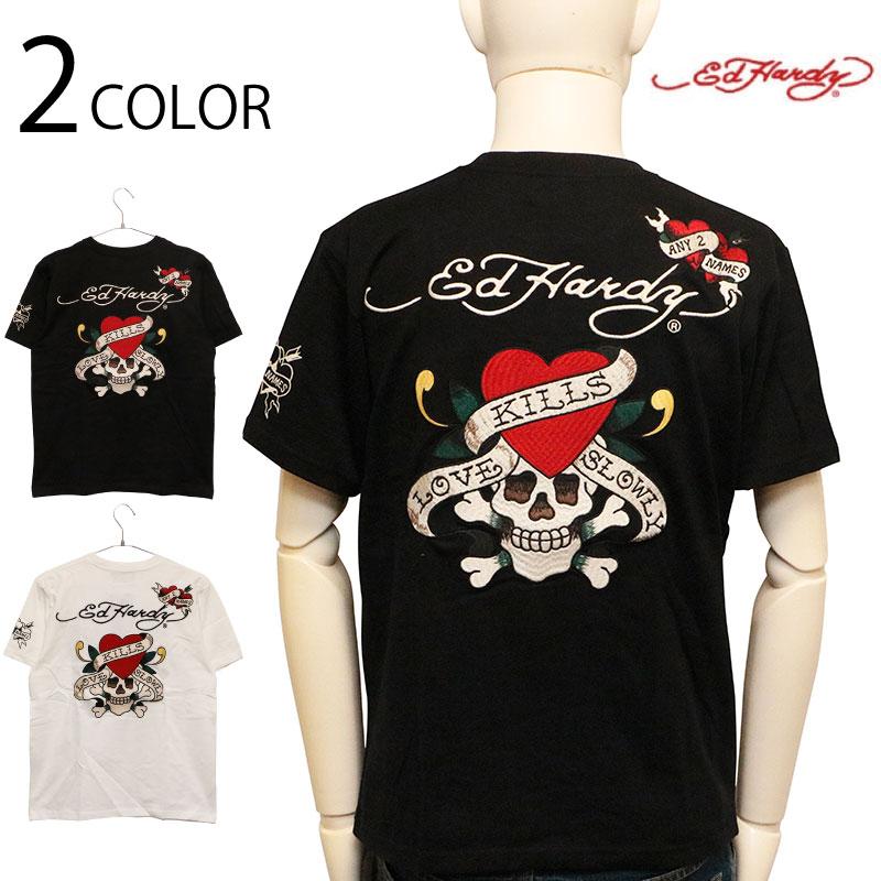 Ed Hardy ED HARDY エドハーディー ラブキル 刺繍 半袖 Tシャツ Ed Hardy ED HARDY エドハーディー ラブキル 刺繍 半袖 Tシャツ