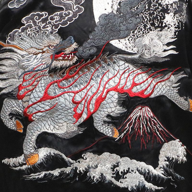 SATORI スカジャン satori さとり 月と麒麟 柄 刺繍 和柄 SATORI スカジャン satori さとり 月と麒麟 柄 刺繍 和柄