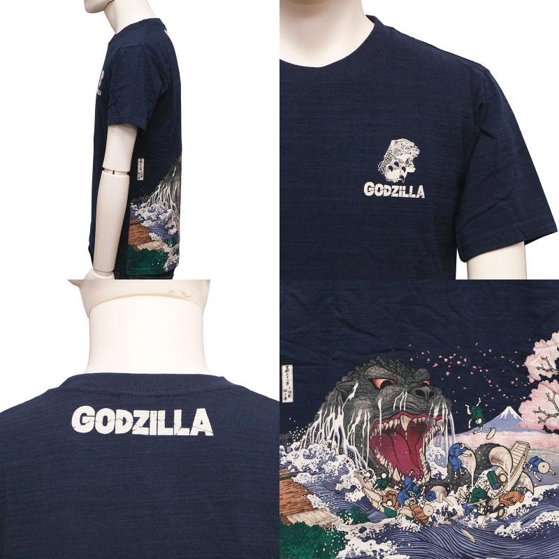 ゴジラ 富嶽三十六景 大怪獣桜之宴 抜染 Tシャツ GS-0003 大怪獣