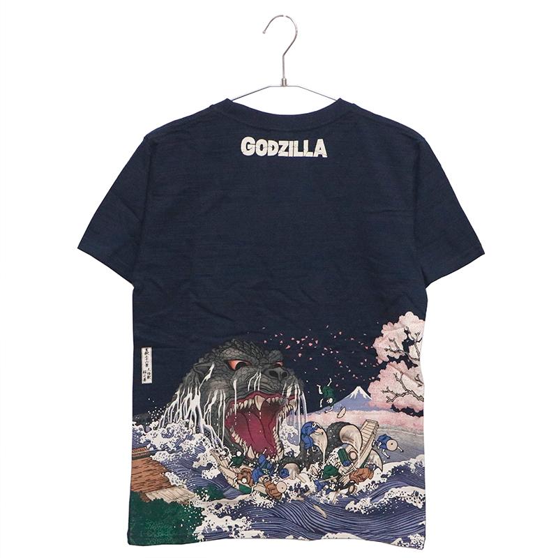 ゴジラ 富嶽三十六景 大怪獣桜之宴 抜染 Tシャツ GS-0003 大怪獣