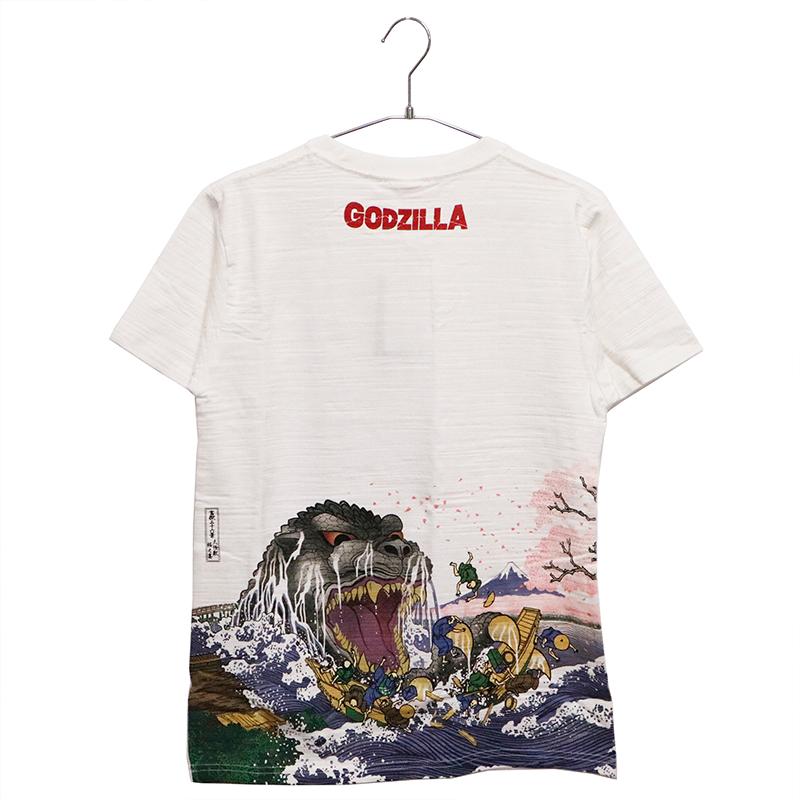 ゴジラ 富嶽三十六景 大怪獣桜之宴 抜染 Tシャツ GS-0003 大怪獣 ゴジラ 富嶽三十六景 大怪獣桜之宴 抜染 Tシャツ GS-0003 大怪獣