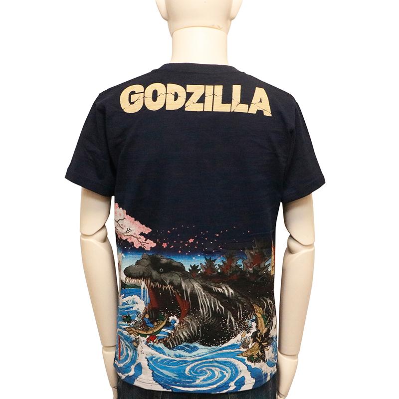 ゴジラ GODZILLA 大怪獣 明石大門大怪獣ノ図 抜染 Tシャツ GS-0010 Tシャツ tシャツ フォーカート ロゴ GODZILLA ゴジラ 浮世絵調 綿100％ スラブ天竺｜kyoto1207｜06