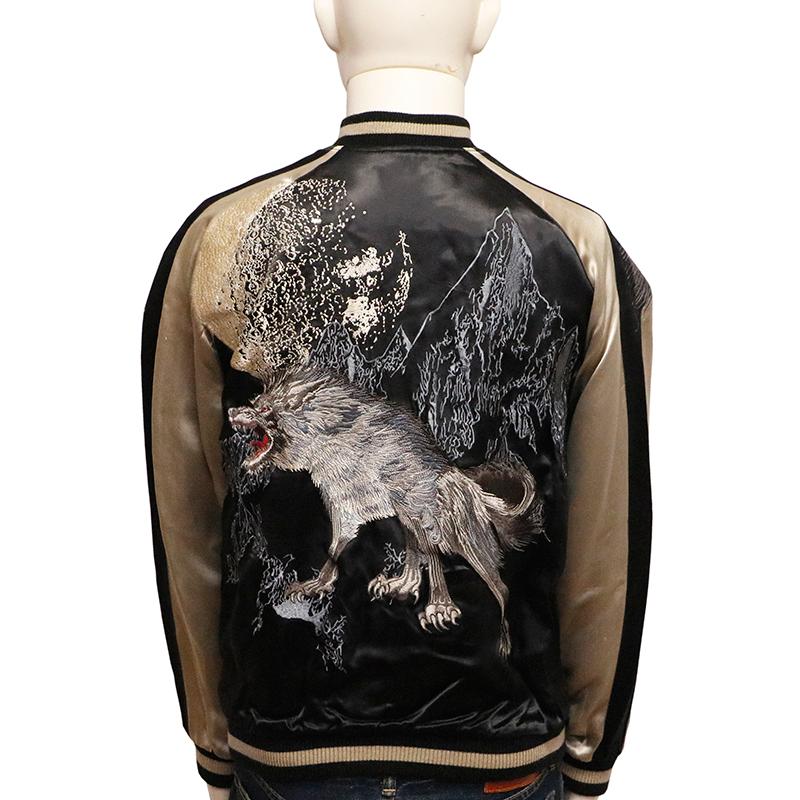 SATORI サトリ　スカジャン　リバーシブル　レーヨン　和柄　虎　鷲　鷹　桜 SATORI サトリ スカジャン リバーシブル レーヨン 和柄 虎 鷲 鷹 桜