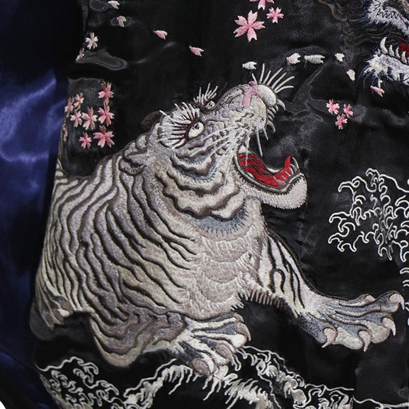 SATORI スカジャン さとり satori 白龍と白虎 柄 刺繍 和柄 GSJR-020 