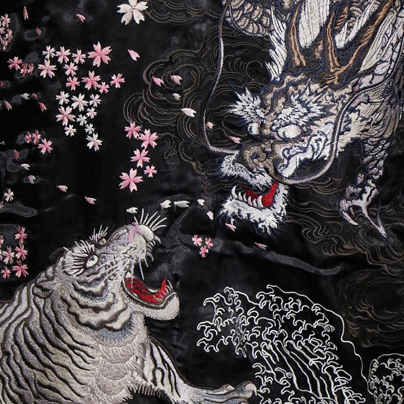 SATORI スカジャン さとり satori 白龍と白虎 柄 刺繍 和柄 GSJR-020 