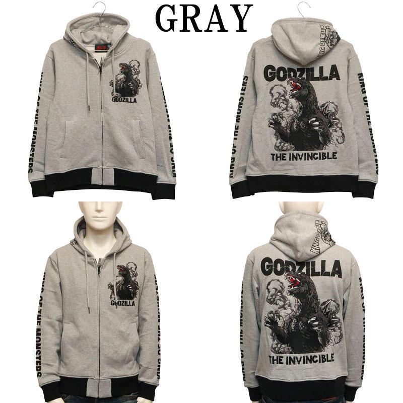 ゴジラ 刺繍 ZIP UP パーカー GZL-2404 ジップパーカー 東映 ゴジラ 刺繍 ZIP UP パーカー GZL-2404 ジップパーカー 東映