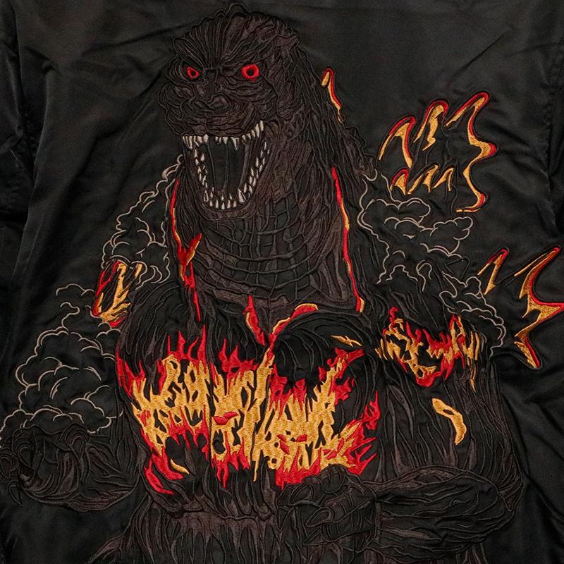 ゴジラ 刺繍 MA-1 ジャケット GZL-2502 ボンバージャケット