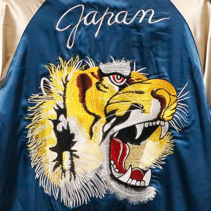 スカジャンJAPANESQUE ジャパネスク 鷹と龍と日本地図 刺繍 虎頭 スカジャンJAPANESQUE ジャパネスク 鷹と龍と日本地図 刺繍 虎頭