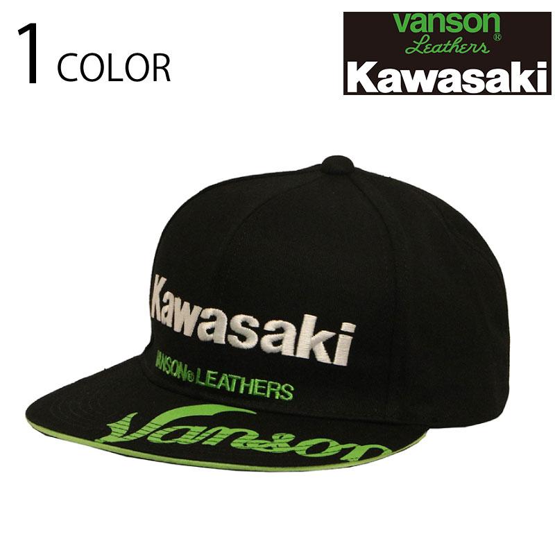 VANSON（バンソン） × Kawasaki Kawasakiロゴ 刺繍 ツイル BB キャップ