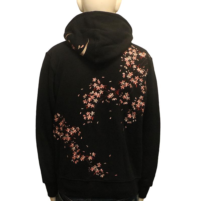 古都古都 ことこと 桜 柄 刺繍 ZIP UP パーカー KTPK-009 和柄 長袖