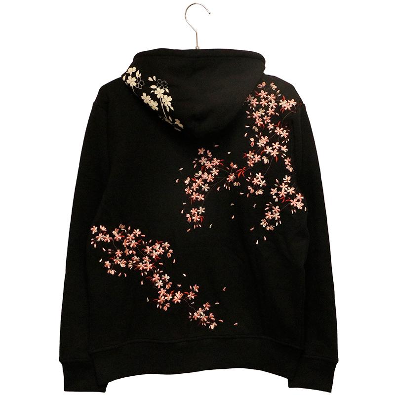 古都古都 ことこと 桜 柄 刺繍 ZIP UP パーカー KTPK-009 和柄 長袖
