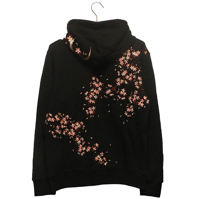 古都古都 ことこと 桜 柄 刺繍 ZIP UP パーカー KTPK-009 和柄 長袖