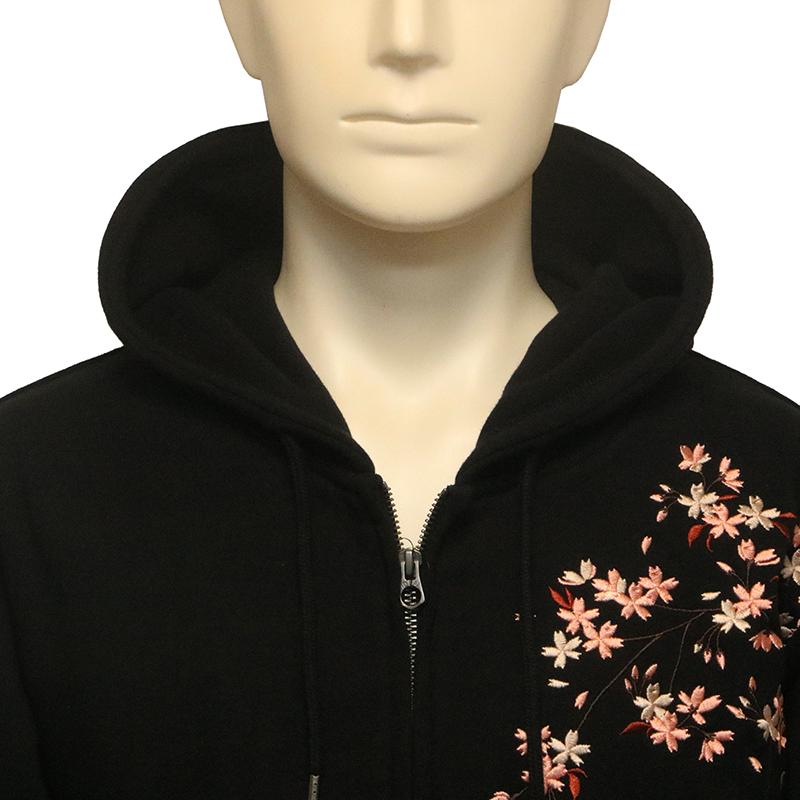 古都古都 ことこと 桜 柄 刺繍 ZIP UP パーカー KTPK-009 和柄 長袖