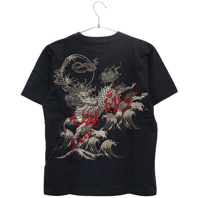 古都古都 コトコト ことこと 麒麟 柄 刺繍 和柄 半袖 Tシャツ KTST