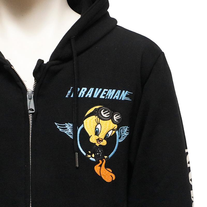 THE BRAVEMAN × LOONEY TUNES バイク トゥイーティー 刺繍 裏毛 F/Z