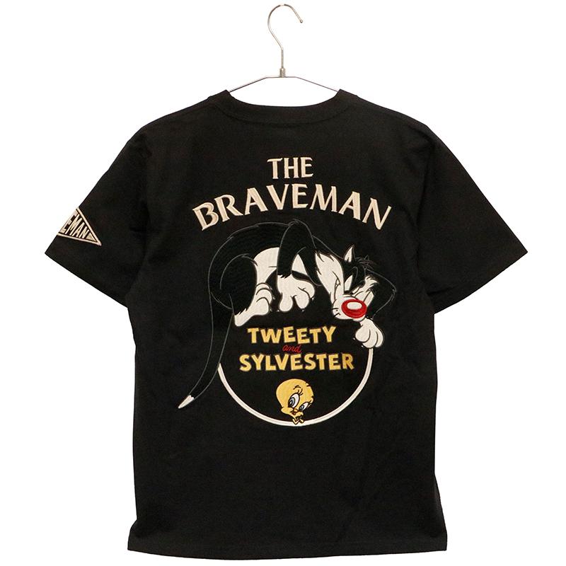 THE BRAVEMAN × LOONEY TUNES トゥイーティー ＆ シルベスター 刺繍 天竺 半袖 Tシャツ LTB-2407 ルーニー・テューンズ 半袖 Tシャツ カットソー アメカジ｜kyoto1207｜02