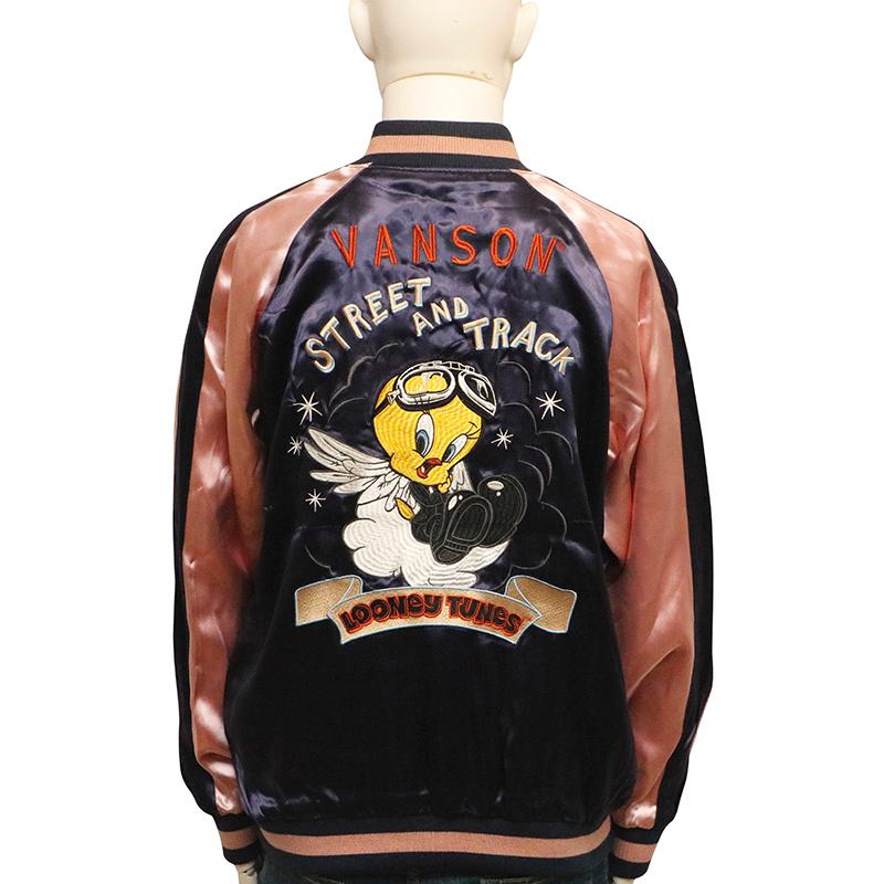 ＊VANSON×ルーニー・テューンズ リバーシブル 刺繍 スカジャン M VANSON 24h限定P最大14倍!10/10pm23:59迄 当店別注!VANSON