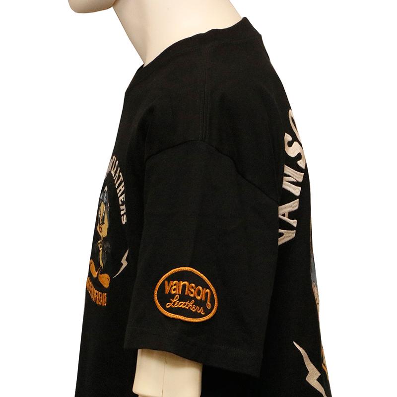 ＊VANSON×ルーニー・テューンズ 刺繍 半袖Tシャツ トップス M VANSON ルーニーテューンズ バンソン 半袖Tシャツ