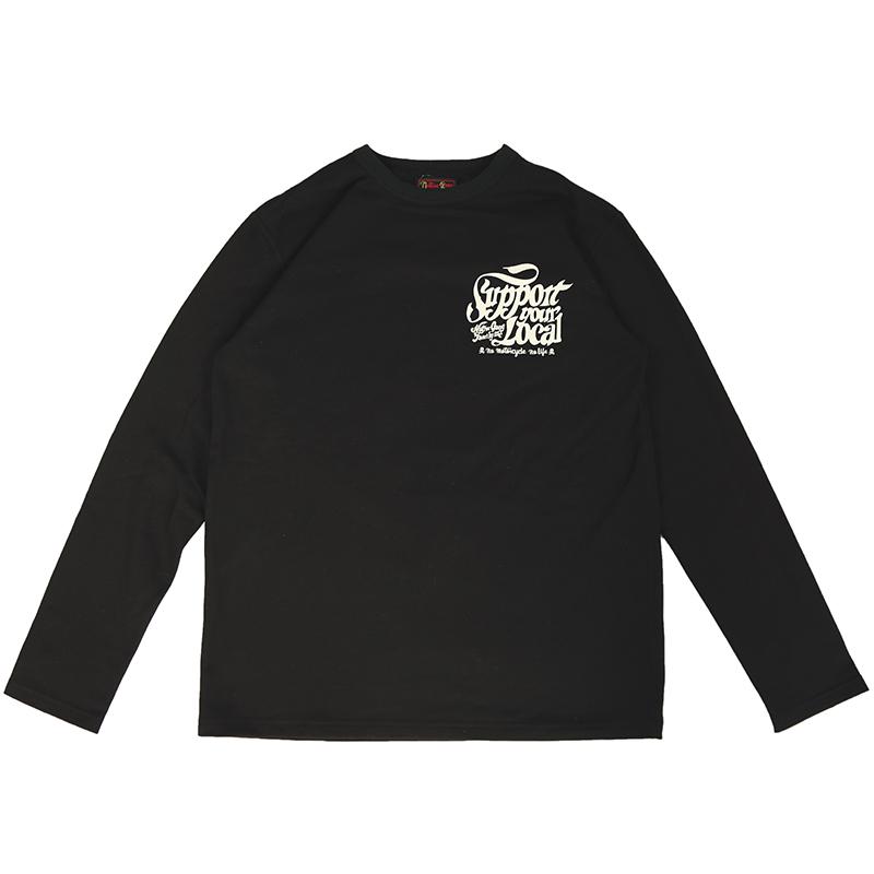 NATIVE GANG FAMILY スカルツインウイング 袖切替 ミニ裏毛 長袖Tシャツ NGF35-751 長袖 Tシャツ バイカー モチーフ スカル ツインカム エンジン ウィング｜kyoto1207｜14