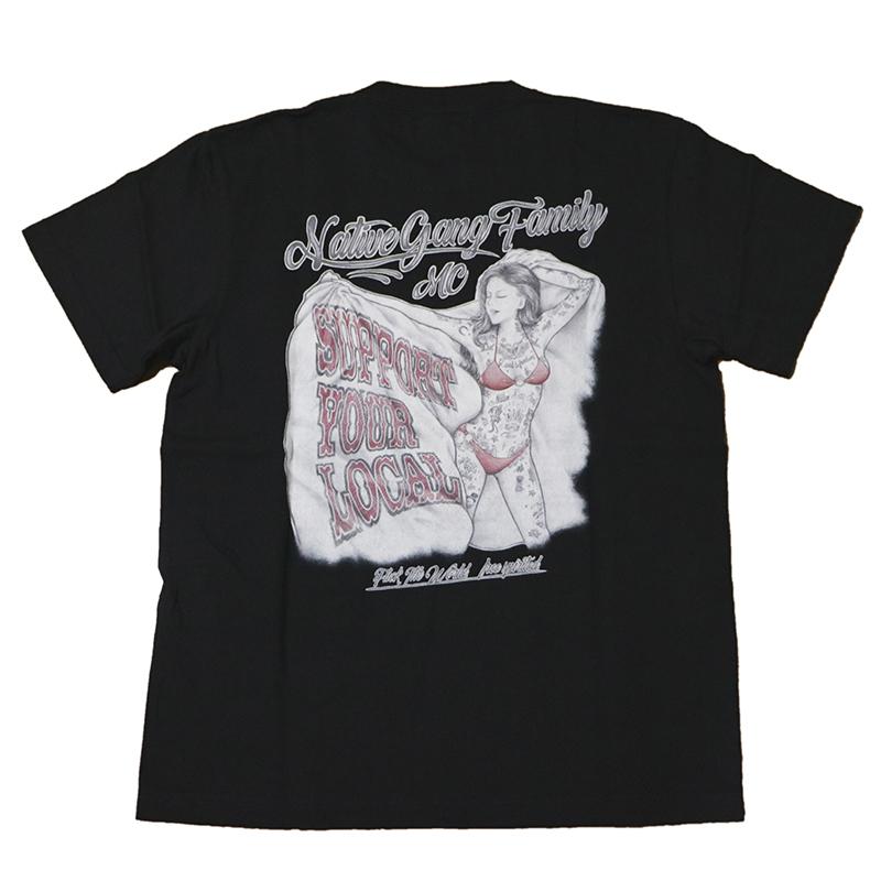 NATIVE GANG FAMILY フラッグガール インクジェット 半袖Tシャツ