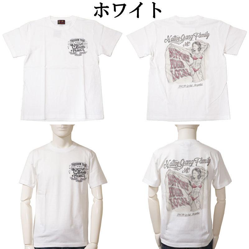 NATIVE GANG FAMILY フラッグガール インクジェット 半袖Tシャツ