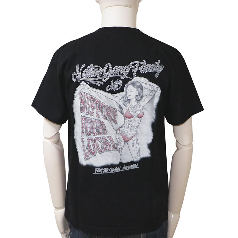 NATIVE GANG FAMILY フラッグガール インクジェット 半袖Tシャツ