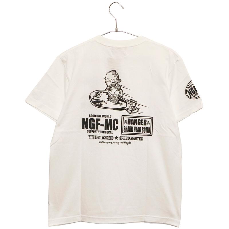 NATIVE GANG FAMILY ネイティブ ギャング ファミリー シャークヘッド 柄 半袖Tシャツ NGF43-594 半袖 Ｔシャツ シャークヘッド ミサイル タトゥー ベイビー｜kyoto1207｜20