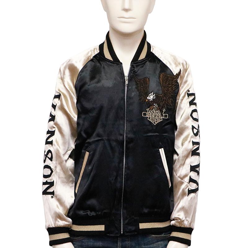 送料無料 未使用 バンソン イーグル×フライングホイールリバーシブルスカジャン VANSON バンソン スカジャン “イーグルエンブレム×フライング