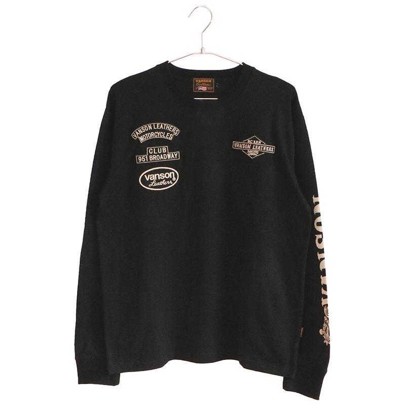 VANSON バンソン VANSONロゴ チェーン刺繍 天竺 長袖 Tシャツ VANSON バンソン VANSONロゴ チェーン刺繍 天竺 長袖 Tシャツ