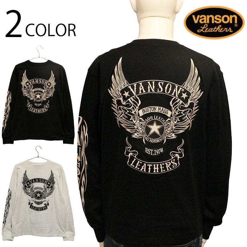 新品バンソンvanson✖️スターウイング✖️長袖Tシャツ✖️インパクト　XXL VANSON バンソン ウイングスター 柄 刺繍 天竺 長袖 Tシャツ