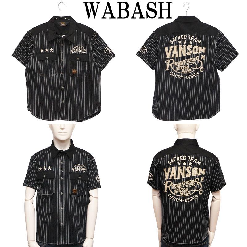 VANSON バンソン コットン 半袖シャツ Mサイズ ワッペン 刺繍 ブラック Vanson バンソン ポロシャツ Sサイズ 半袖 刺繍 ワッペン