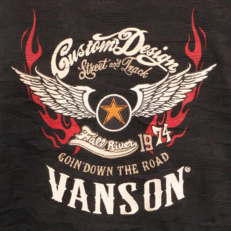 VANSON バンソン ウイングスター 刺繍 裏毛 F/Zパーカー NVSZ-2302 
