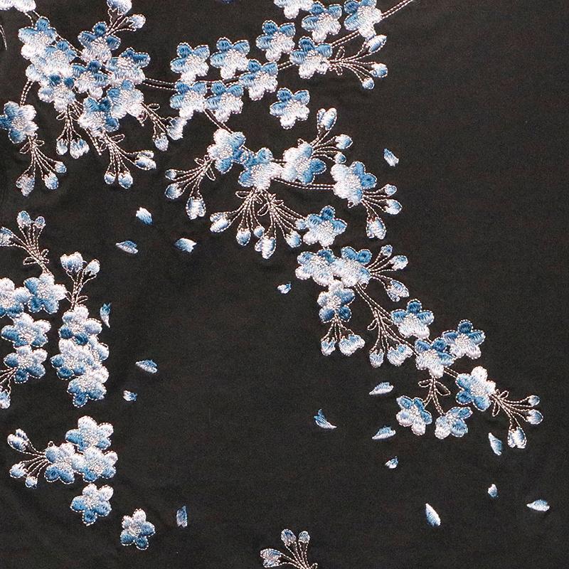絡繰魂 BSCギャラリー京都×絡繰魂 枝垂桜 柄 刺繍 和柄 半袖Tシャツ