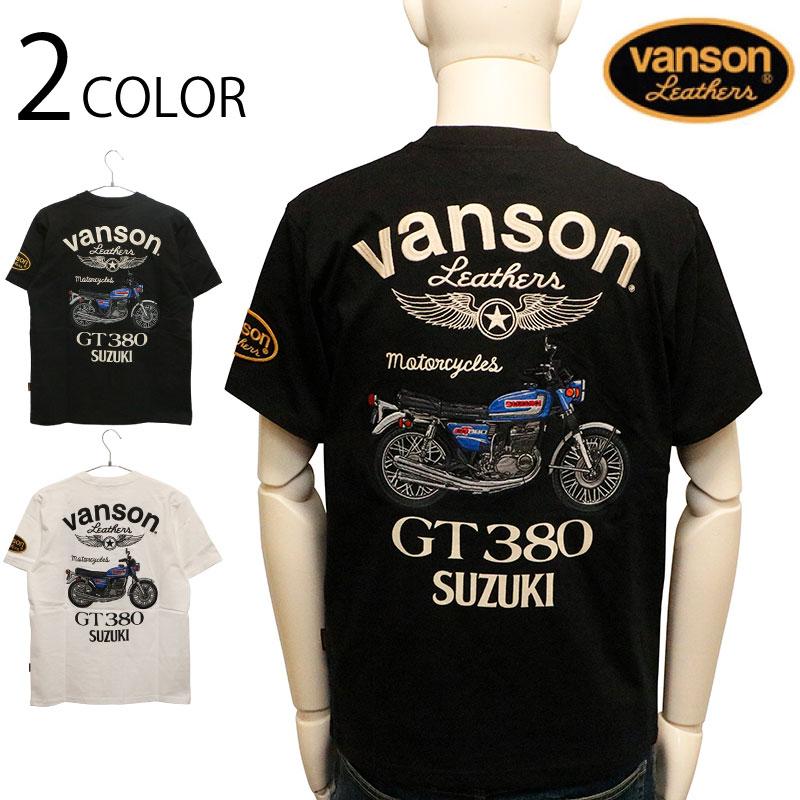 VANSON（バンソン） SUZUKI スズキ GT380 刺繍 天竺 半袖 Tシャツ SMV