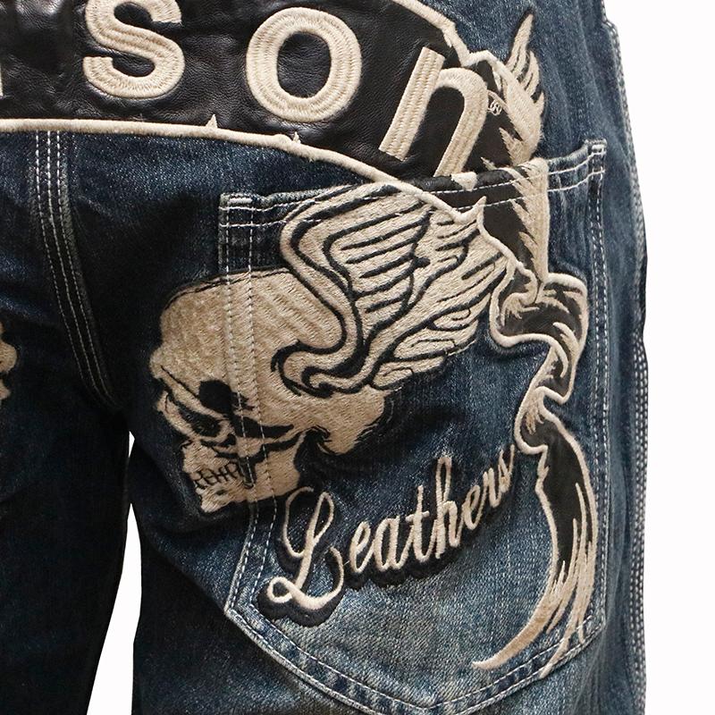 VANSON（バンソン） ツインスカル 刺繍 デニム パンツ SP-B-7A VANSON