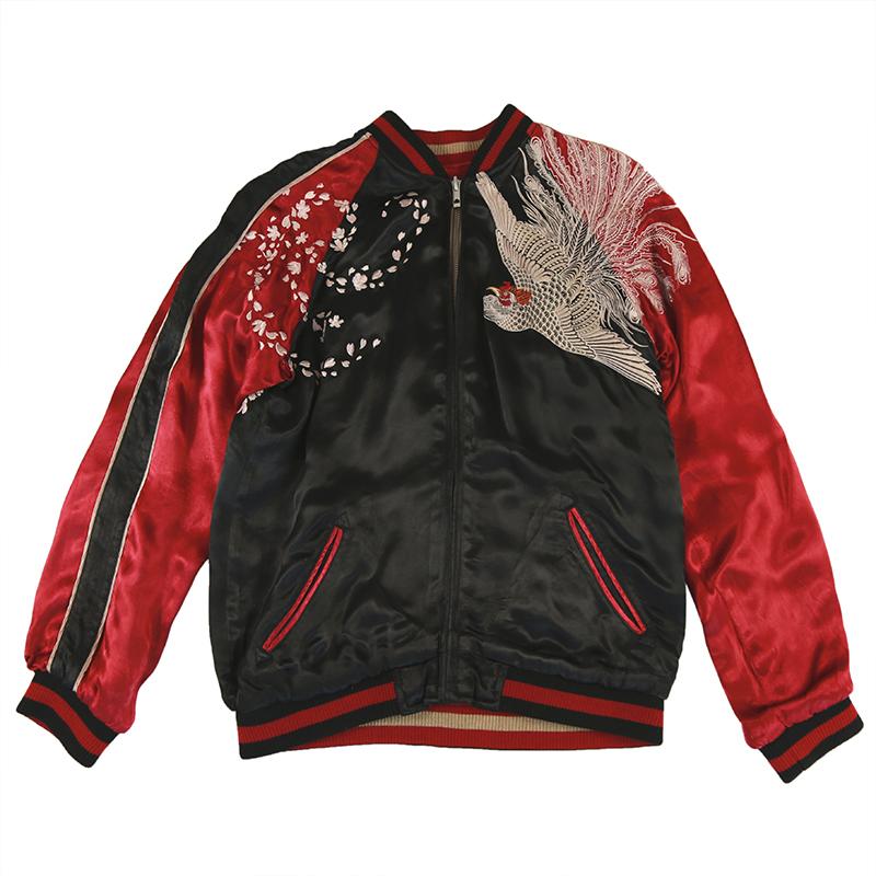 ワインレッド 鳳凰刺繍 スカジャン　伊藤若冲 ワインレッド 鳳凰刺繍 スカジャン 伊藤若冲 スカジャン 6lの通販｜au