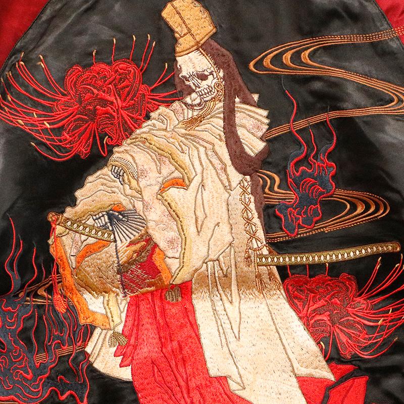 スカジャン 花旅楽団 ハナタビガクダン 白拍子 髑髏 柄 刺繍 和柄 SSJ 