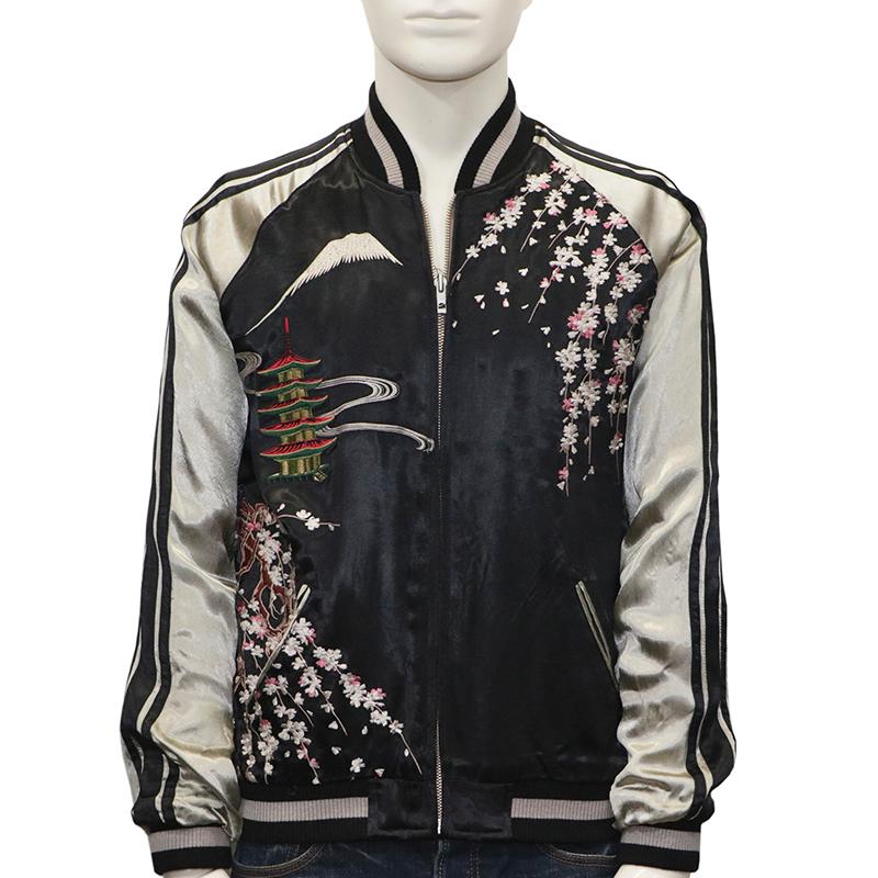 スカジャン　プリンス商会　花柄刺繍　薔薇刺繍　サイズM スカジャン プリンス商会 花柄刺繍 薔薇刺繍 サイズM 【公式通販