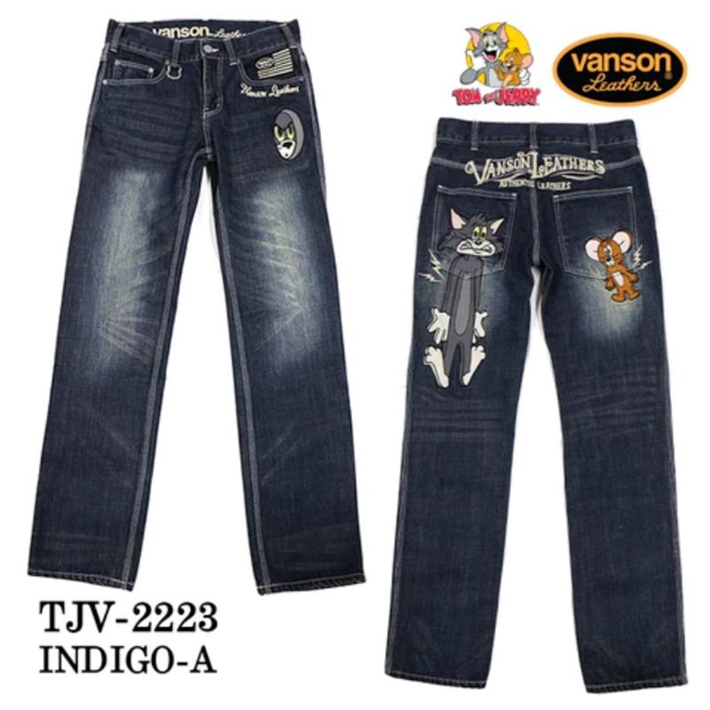 VANSON VANSON×トム&ジェリー TOM&JERRY 刺繍 デニムパンツ VANSON VANSON×トム&ジェリー TOM&JERRY 刺繍 デニムパンツ