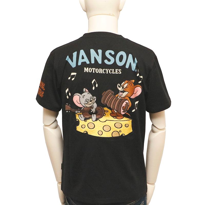 VANSON×トム＆ジェリー チーズ × JERRY＆TUFFY 刺繍 天竺 半袖 Tシャツ TJV-2328 バンソン ばんそん TOM＆JERRY Tシャツ カットソー ジェリー タフィー｜kyoto1207｜08