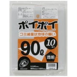 ●ポリ袋90Ｌ（透明） P9045-4 厚0.045mm 10枚×30冊　 送料無料 07103