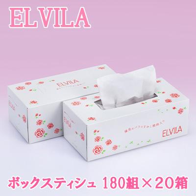エルビラ ○ 四国特紙 ELVILA バラ 180組 ティッシュペーパー 20箱