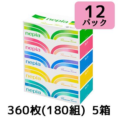 王子ネピア 【法人・企業限定販売】ネピア ティシュ 180組(360枚) 5コ