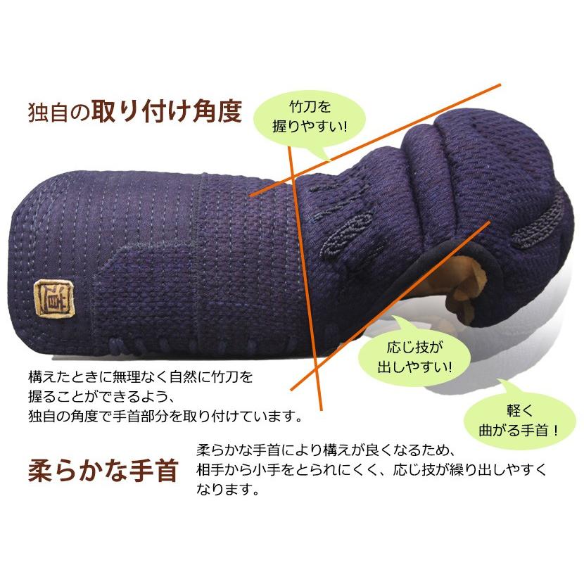 東山堂 剣道 防具 小手単品「道小手 6mm織刺 打たれても痛くない